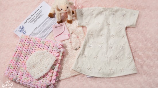 Every kit includes a garment, a stuffed animal, a "stay-with-me" blanket, a crocheted hat and a bracelet.