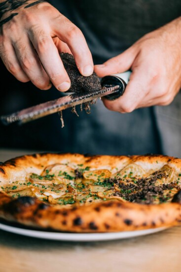 Wood-fired pizza from The Restaurant at North Block. Photo by Mariana Calderon.