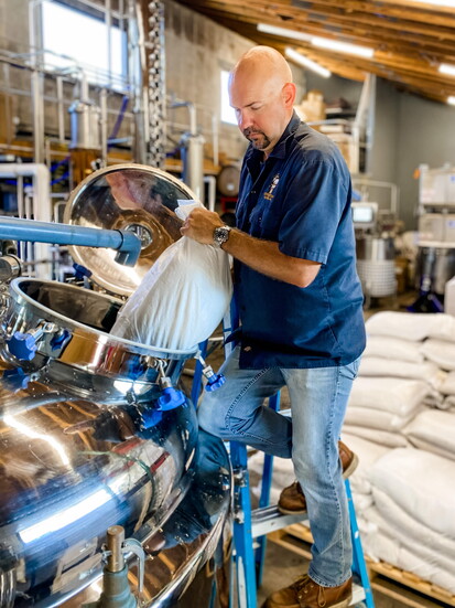 Jeremy working on a new batch at Copper Bottom