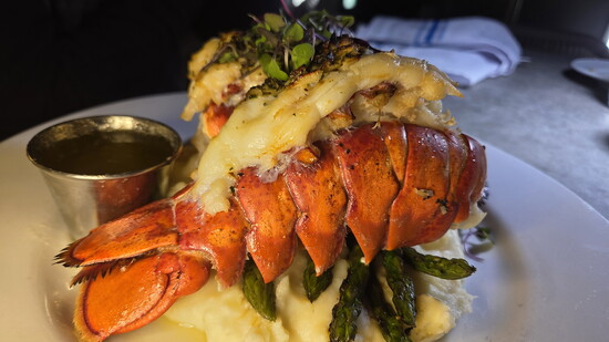 Twin lobster tails at Six and Sky. Photo Credit: Jennifer Waldera