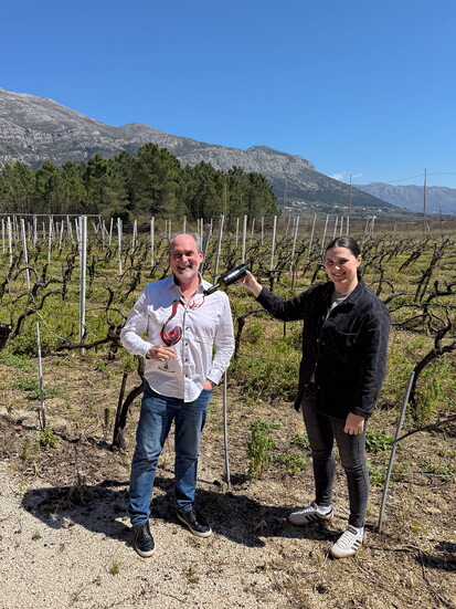 Sean Having a glass of wine at Winery Botaro, Konavle Valley