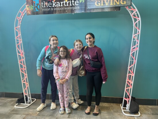 The Publisher's daughters enjoying a weekend getaway at the Kartrite Resort! 