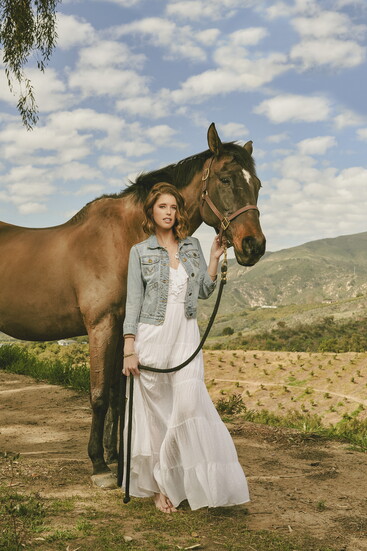 Katherine Schwarzenegger Pratt with her horse Cinco