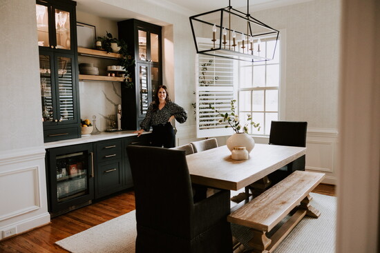 Lee's dining room with her original bar design