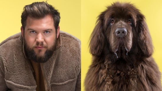 Adam with Doug the Newfoundland