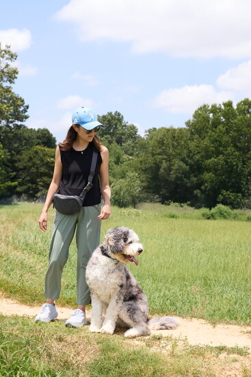Nancy and Moose at Sea Isle Dog Park.