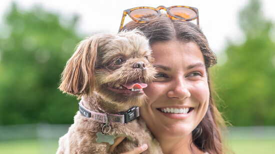 Ella Angell and Nala are having a great time at Samson's Dog Park.