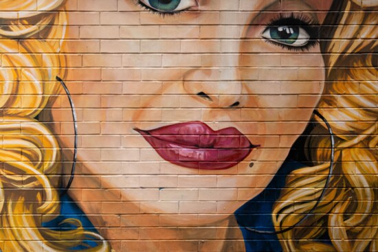 Detail of Dolly Parton Mural by Megan Lingerfelt.