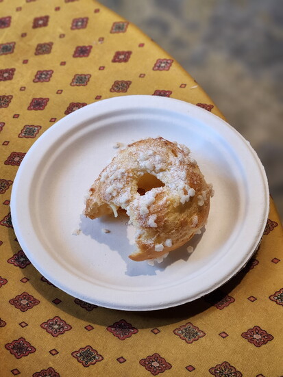 Delectable, flaky, and fluffy chouquette. 