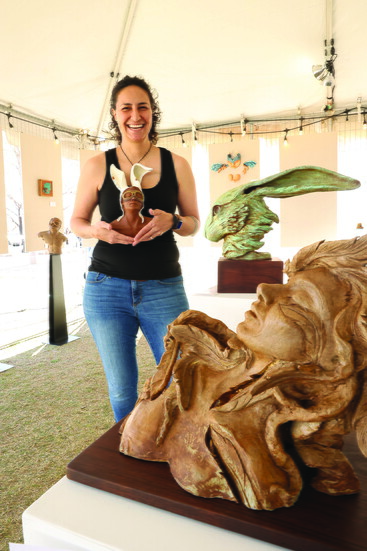 Christina Sanchez with a smaller work.