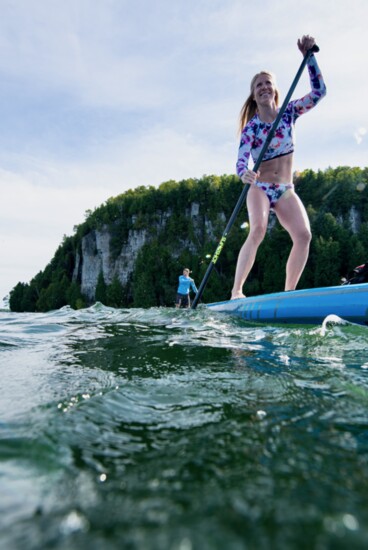 Paddleboarding in Green Bay near Eagle's Bluff. Photo: Mike Tittel/Destination Door County (DDC)