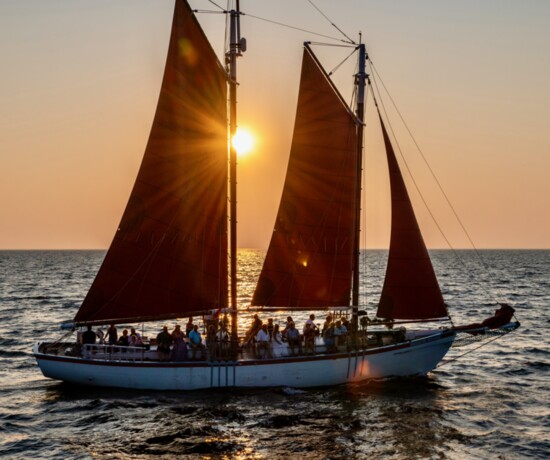 Sailing at sunset. Photo: Dan Eggert