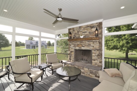 A New Screened in Porch With Fireplace
