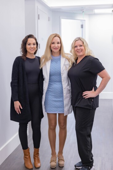 Lisa Lau, Practice Manager & Surgical Coordinator Dr. Elsa Raskin MD and Kathleen Kroeger. LME