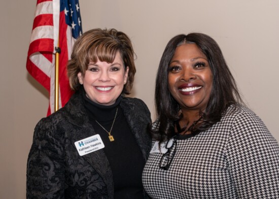 Hendersonville Chamber CEO Kathleen Hawkins poses with Dr. Orinthia Montague.