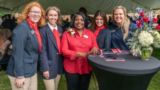 Vol State President Dr. Orinthia Montague celebrates the college's 50th anniversary with student ambassadors.