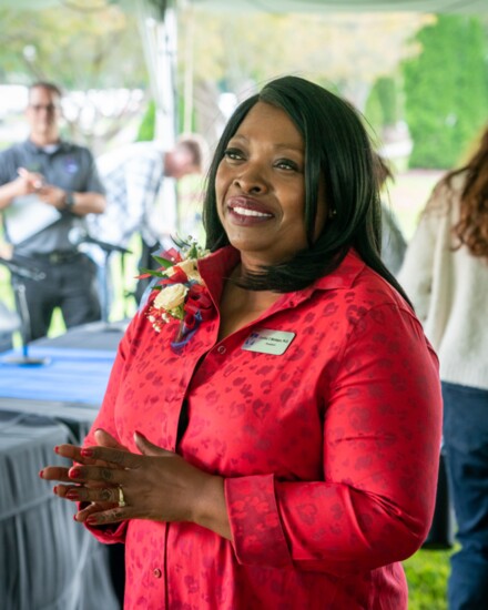 Vol State President Dr. Orinthia Montague listens to a student performance.