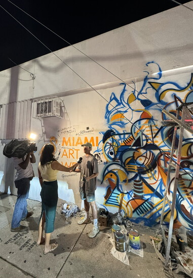 Matt was interviewed by Nikiya Carrero, CBS News Miami reporter, while creating his mural. 