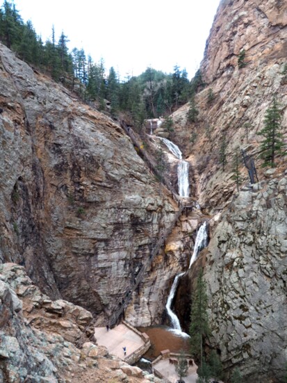 Located in a beautiful box canyon, the Broadmoor Seven Falls in Colorado Springs is a series of seven cascading waterfalls.