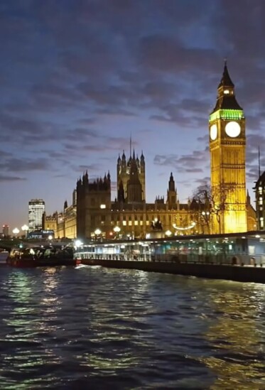 Big Ben on a moonlit night in London, England. Photo by Mark Olson.