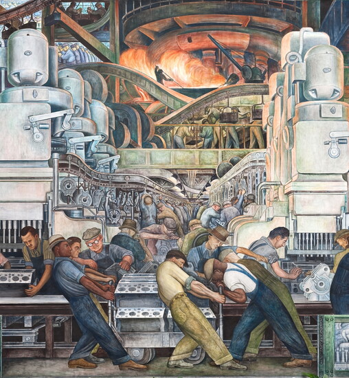 A detail of "Detroit Industry" from the DIA's North Wall mural by Diego Rivera. Gift of Edsel B. Ford.