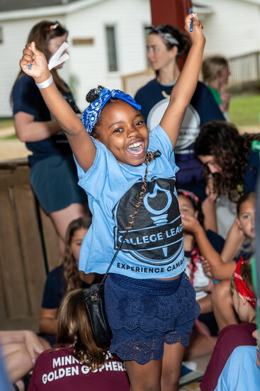 A joyful camper at Experience Camps .