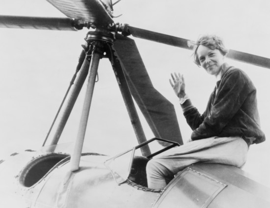 Amelia Earhart shortly after she became the first woman to complete a solo coast-to-coast flight. August 1932. PHOTO: Shutterstock