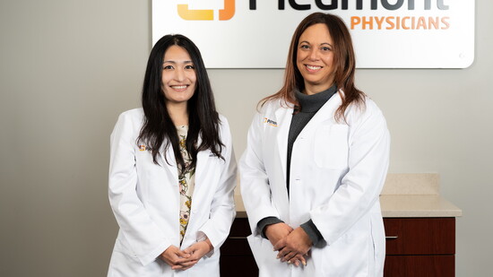 Mio Yanagisawa, M.D. and Nicole Sroka, M.D., board-certified breast surgeons at Piedmont Fayette Hospital.