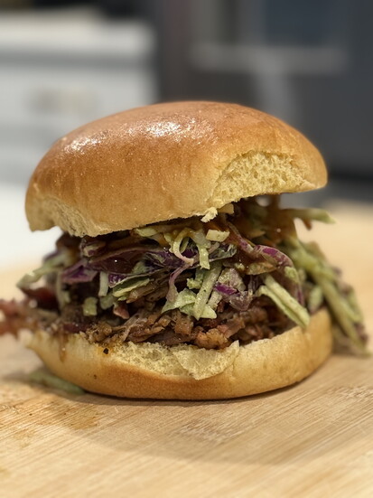 Tikka Pulled Pork Sandwich (Photo by Kathi Roll)