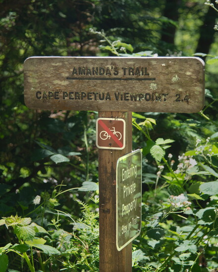 Sign at trailhead for Amanda's Trail