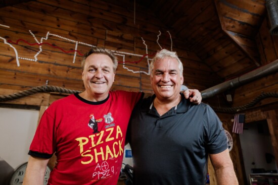 Bob Protexter (left), manager, Pizza Shack, and Ed Gochenour owner, Chicken Shack and Pizza Shack