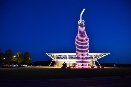 Drive down historic Route 66 through Arcadia, Oklahoma, and you can't miss the neon, 66-foot-tall soda bottle in front of POPS.