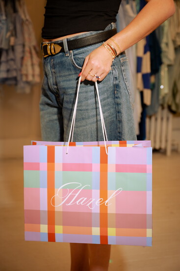 A shopper getting her purchase