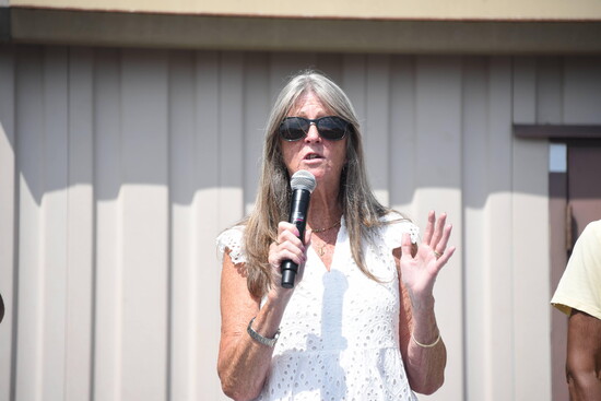 Eileen Chapman speaking at a community event