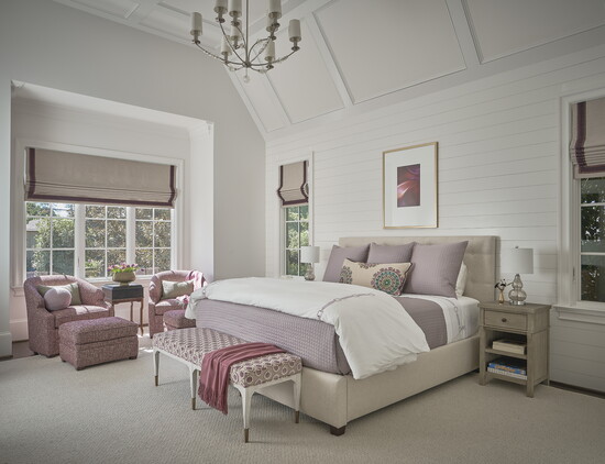 BELOW: Matthews gave the bedroom an update with new lavender bedding from Classic Bedroom Design, located in Cotswold Marketplace.