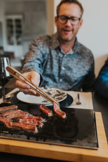 Cooking on a hot stone creates an unforgettable experience with your guests