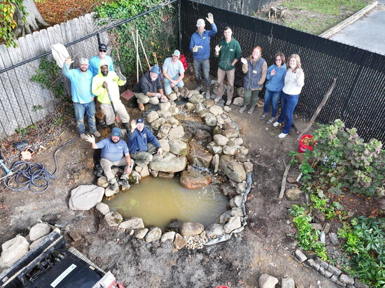 Partnering with vendor Aquascape, ProWorx was proud to donate and construct a beautiful water feature for the Outdoor Classroom at East Elementary School.