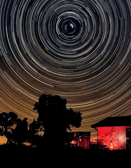 Star Trails and Astronomy Trails: 5 hour exposure by Dave Wagner, LCAS.