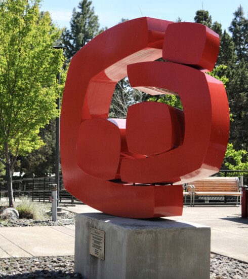 Sculpture outside Coats Campus Center which houses the Multicultural Activities Center for students at COCC. Photo credit: Sierra Confer