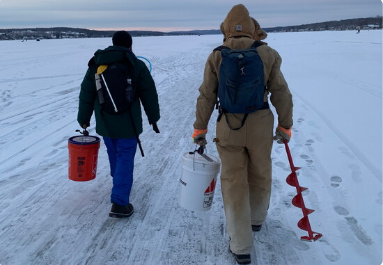Charlie and Alex Baker on Conesus Lake