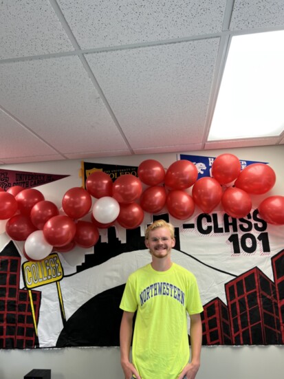 Class 101 student, Sam McLain celebrating Senior Week.