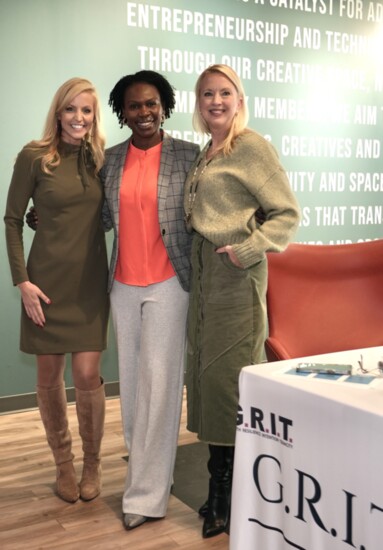 Jennifer Bardot with GRIT authors Arinola Solanke and Cindy Mebruer