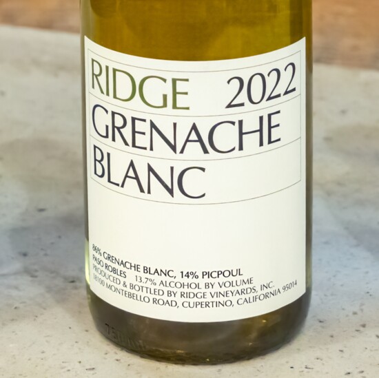 3. Ridge Grenache Blanc 2022 - $41.99