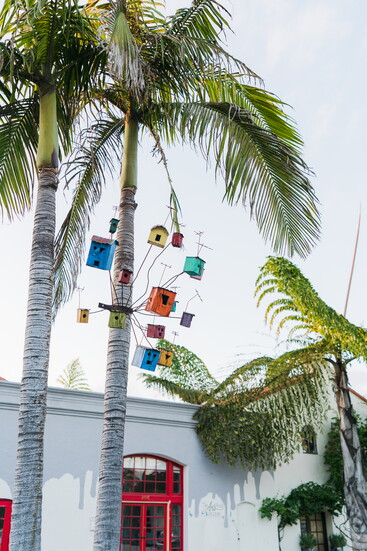 Funk Zone birdhouses. Photo by Blake Bronstad, Courtesy Visit Santa Barbara