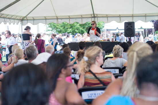 A cooking demonstration at Baltimore Wine Fest. Photo Credit: David McIntosh Photographics