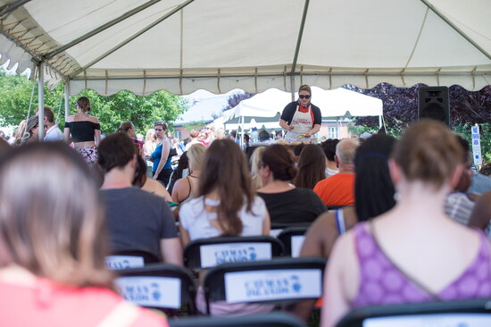 A cooking demonstration at Baltimore Wine Fest. Photo Credit: David McIntosh Photographics