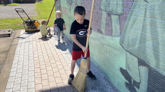 The entire family pitched in to donate and  build a patio at the Military Museum in Fort Oglethorpe