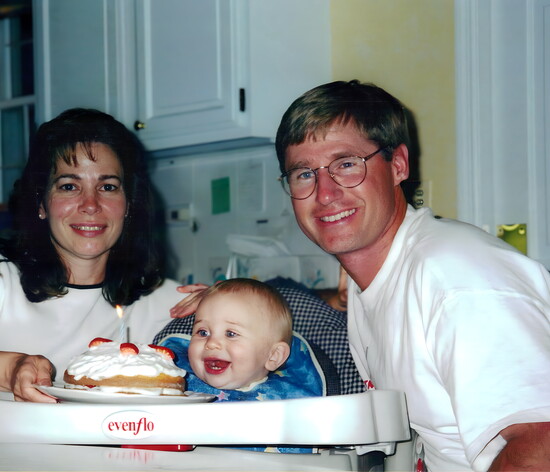 The Kurowski family celebrating a first birthday.