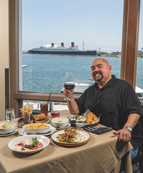 Gabriel "Fluffy" Iglesias enjoys his favorite dishes from Parkers' Lighthouse.