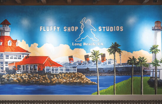 A mural of Shoreline Village in the conference room at Iglesias' compound proves he still has love for his hometown.